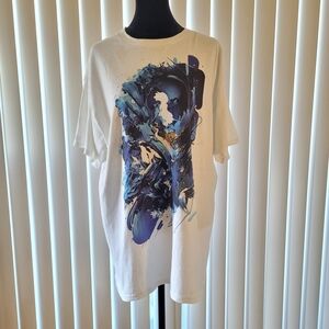 Unisex Abstract Blue Graphic Heavy Tee